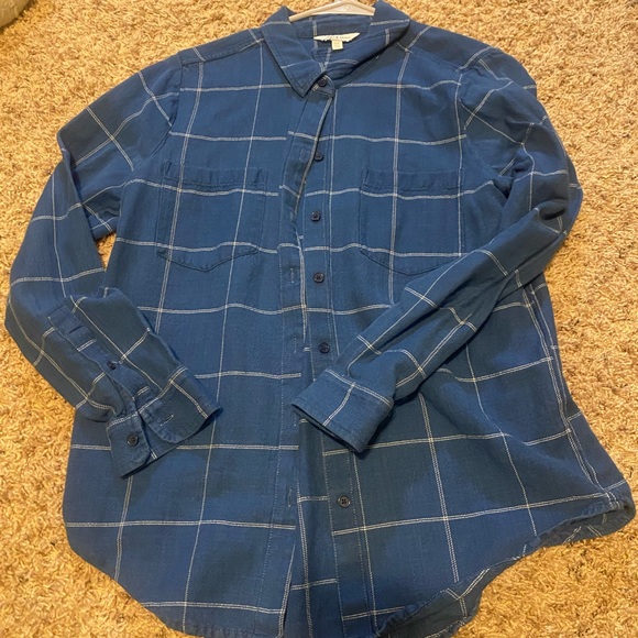 Lucky Brand Navy Checkered Button Down Shirt - Picture 2 of 5